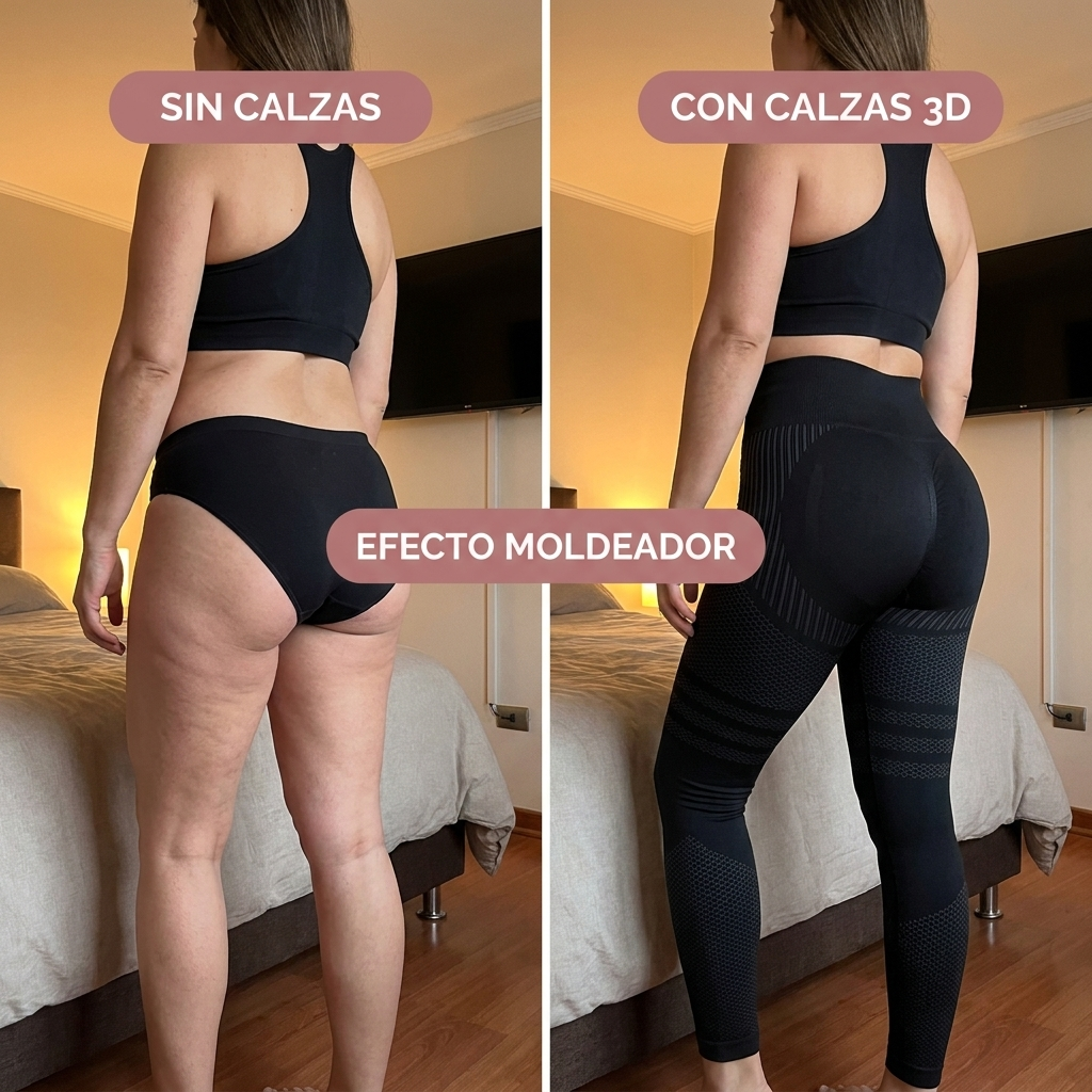 Sin calzas vs con Calzas 3D: silueta moldeada