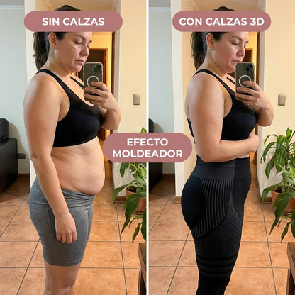 Sin calzas vs con Calzas 3D: efecto moldeador