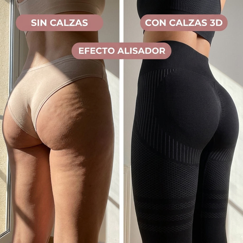 Sin calzas vs con Calzas 3D: efecto alisador