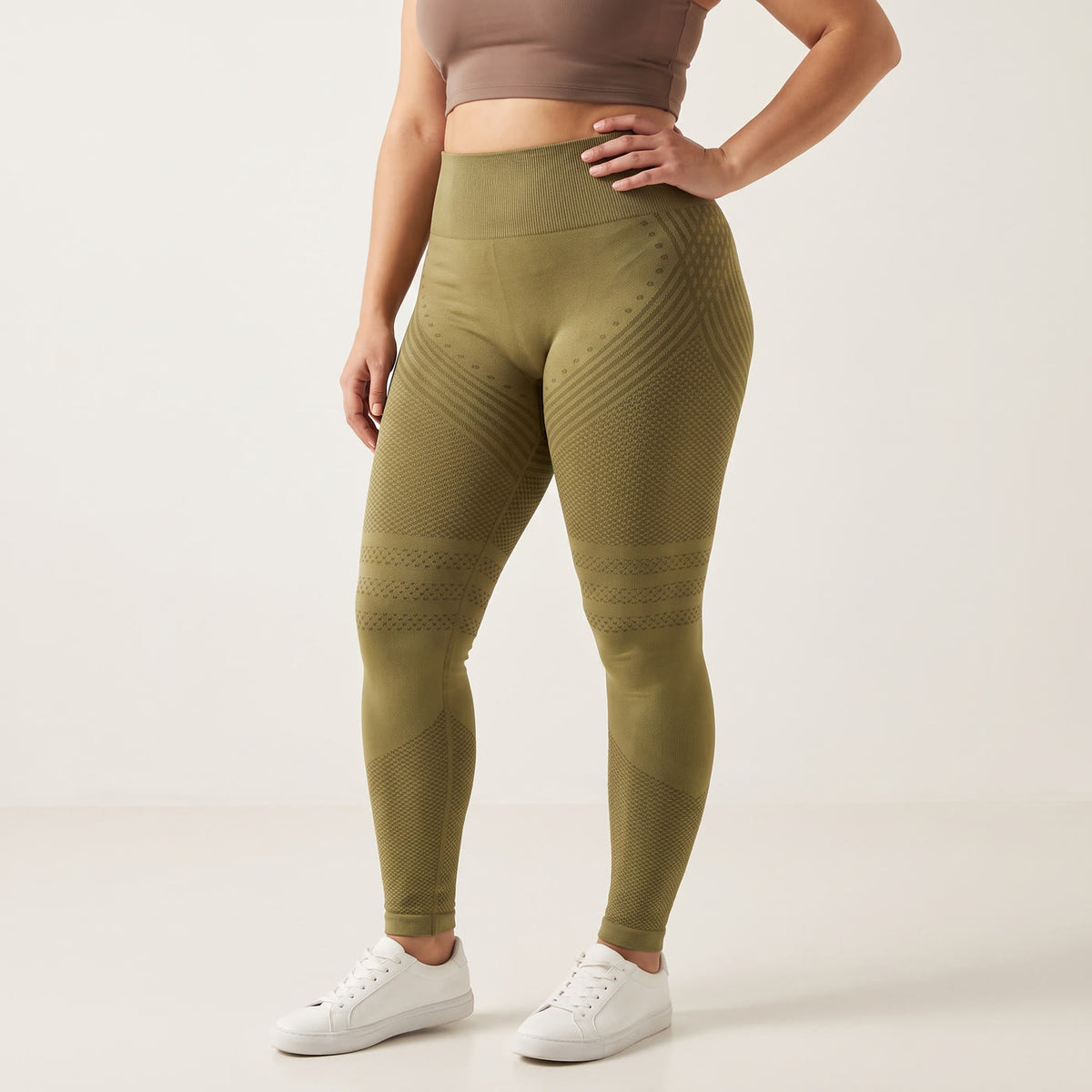 Calzas 3D Lissensa color Verde militar, vista frontal